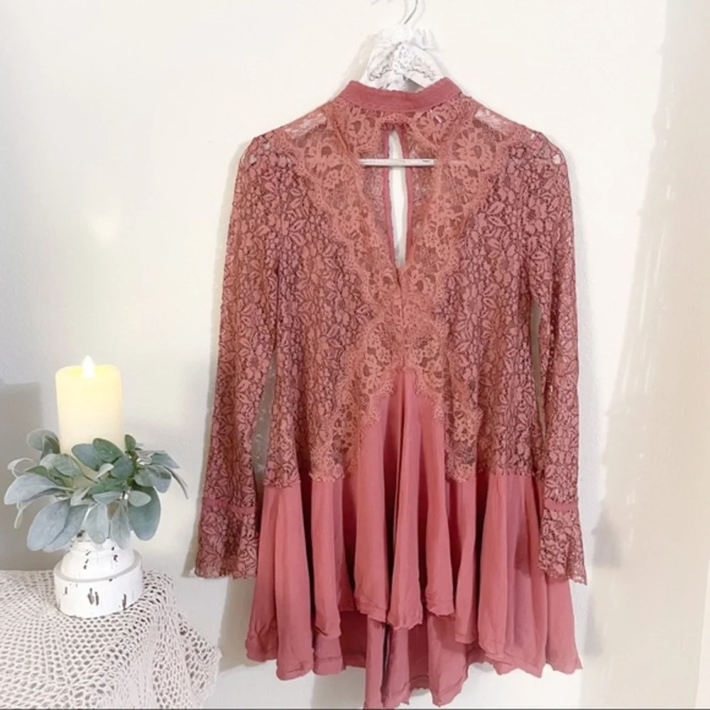 Free People Tell Tale Lace Tunic Dress